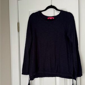 Lilly Pulitzer Navy Knit Long Sleeve Sweater with Tassels